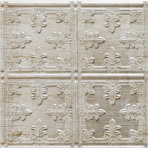 Vista 19 de FASÄDE - Panel adhesivo para techo de vinilo decorativo con estilo/patrón tradicional de 2 x 4 pies en plata entrecruzada (paquete de 5)