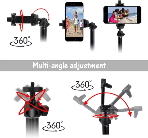 Vista 2 de Palo selfie, trípode y palo selfie profesional de 102 cm, extensible, con control remoto inalámbrico, para iPhone 6, 7, 8, X Plus, Samsung Galaxy