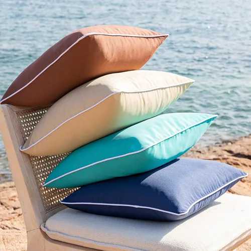 Vista 5 de Phantoscope Paquete de 2 fundas de almohada decorativas para exteriores, impermeables, sólidas, decorativas, cuadradas, para exteriores, patio