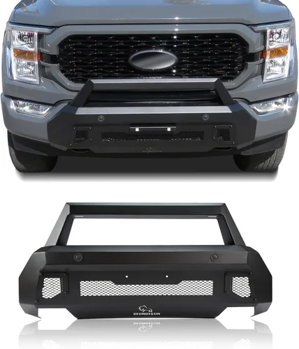 IRONBISON Parachoques delantero compatible con Ford F150 2021-2023 (Excluyendo F150 Lightning EV 2022-2023) Puede agregar barra de luz LED, textura