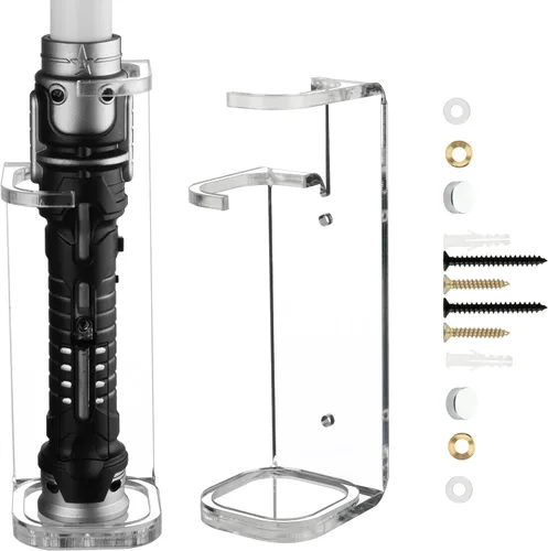 Vista 9 de Cosmos 1 soporte de pared para sable de luz, soporte de pared para sable de luz, soporte de exhibición de sable de luz acrílico, soporte para sables