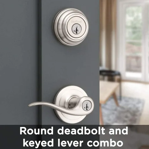 Vista 4 de Kwikset Signatures Tustin picaporte SmartKey, cilindro único, paquete combinado, 991TNL 15 SMT CP K4