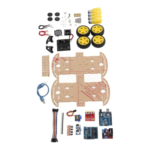 Vista 6 de Kit de chasis de auto inteligente para bricolaje, motor de seguimiento, robot inteligente 4WD para niños, adolescentes, bricolaje