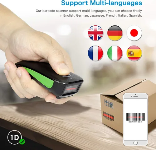 Vista 6 de NETUM Mini escáner de código de barras Bluetooth 1D, 3 en 1, portátil, automático, USB, inalámbrico, código de barras, escaneo de pantalla
