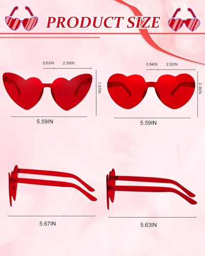 Vista 5 de Salfboy Gafas de sol de corazón para mujer, color caramelo, gafas de sol de despedida de soltera regalos de fiesta