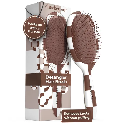 Vista 11 de FRAMAR Cepillo desenredante con estampado a cuadros – Cepillos para cabello húmedo para mujeres, cepillo de pelo para mujer, accesorios