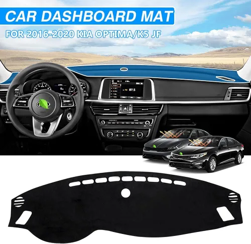 Vista 3 de CARTIST Ajuste personalizado para cubierta de tablero de gamuza 2016 2017 2018 2019 2020 Kia Optima alfombrilla de tablero antideslizante