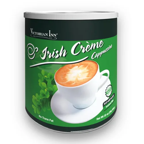 Victorian Inn Instant Cappuccino – Sabor a crema irlandesa – Mezcla de café suave y sabrosa – Perfecto para caliente, frío o mezclado – Ideal como