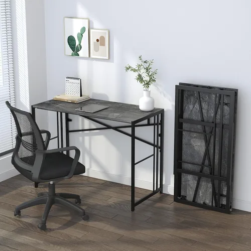 Vista 225 de Escritorio plegable de 47 pulgadas, no requiere montaje, mesa de oficina en casa, escritorio de campamento para computadora de juegos, color beige