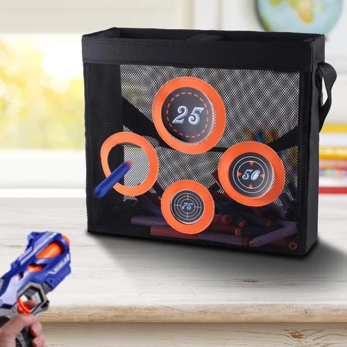 Vista 6 de Hely Cancy - Bolsa de malla portátil para práctica de tiro, compatible con dardos Nerf para niños mayores de 6 años