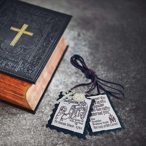 Vista 6 de TALPGOD Sagrado Corazón de Jesús, Escapulario de Cuero de Nuestra Señora del Monte Carmelo, Escapularios Católicos Católicos, Religiosos Católicos