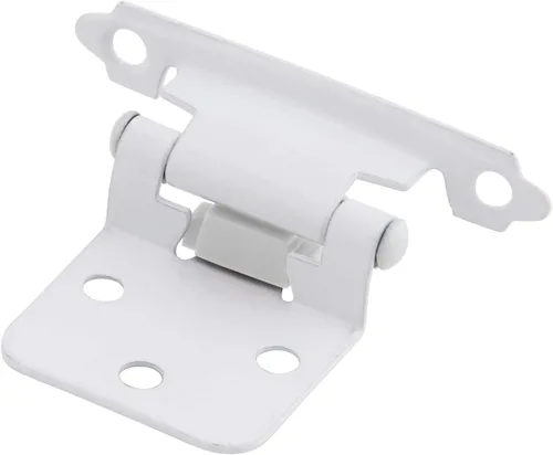 Vista 4 de Silverline SH5001-WT Bisagra empotrada de cierre automático de 0.047 in de grosor, herrajes para gabinete, superposición de montaje frontal