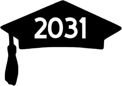 Class of 2031 Graduation Cap Decal, Graduation T Shirt Transfer, DIY Graduate Shirt Patch, Grad Tshirt Sticker, HTV Vinyl Applique, Pick Size Color,