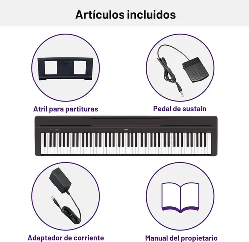 Vista 5 de Yamaha P71 - Piano digital con pedal de sostenido y fuente de alimentación (88 teclas)