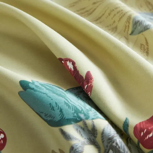 Vista 3 de SUSYBAO Funda de edredón tamaño Queen, 100% algodón egipcio, funda de edredón floral roja, juego de 3 piezas, 1 funda de edredón suave con lazos