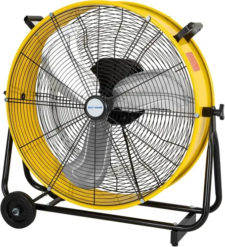 BILT HARD Ventilador de tambor industrial de 24 pulgadas con motor de CC, ultra silencioso, 7800 CFM, ventilador de tambor de metal de inclinación