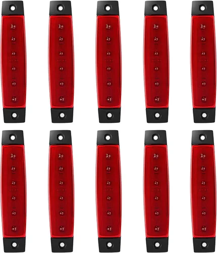 Vista 13 de Paquete de 10 luces LED de 3.8" azules ahumadas de 12 V para remolque, luz de señal indicadora de luz de barra de 6 LED para remolque, luz de señal