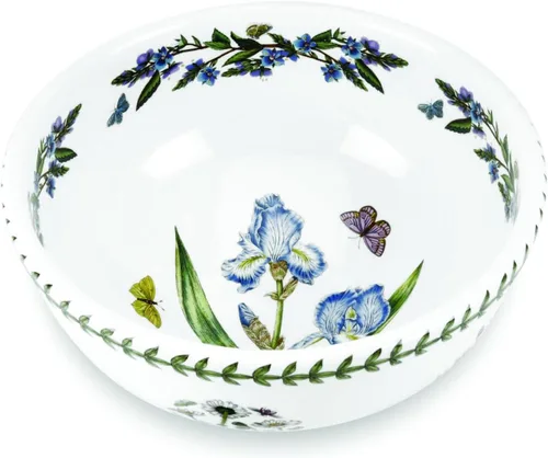 Portmeirion Botanic Garden Ensaladera Cuenco para servir de 9 pulgadas con varios motivos Fabricado en Inglaterra con cerámica fina Apto para