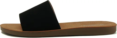 Vista 21 de Soda Shoes Efron-S - Chanclas básicas lisas para mujer, sandalias deslizantes, informales, puntera abierta, playa Todo negro Pu