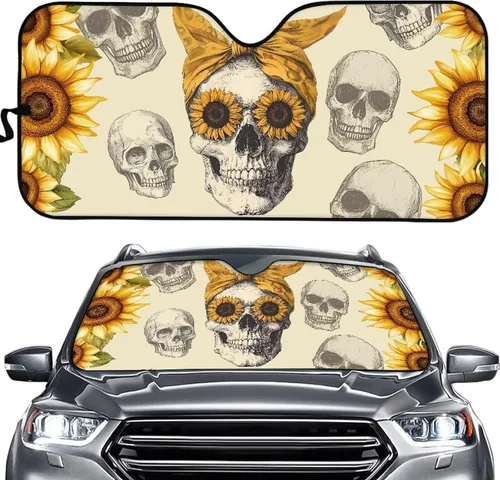 Vista 33 de FUSURIRE American Flag Eagle Print Windshield Sunshade for Car Universal Front Window Visor Cover Block Sun and Heat Summer Berry Women's Car