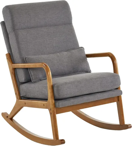 Ochine Mecedora al aire libre para patio, sillas de hierro para jardín, arte de metal, balancín de voluta, asiento de procha forjada, muebles de