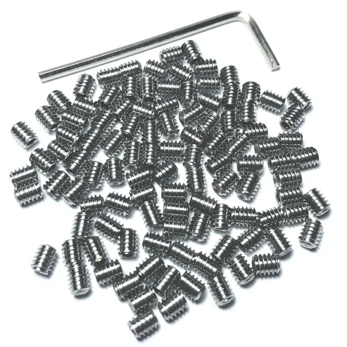 Vista 12 de Juego de 50 tornillos de fijación 8-32 x 1/2 pulgada de acero inoxidable 304 con cabeza Allen hexagonal y cavidad hexagonal, con llave Allen