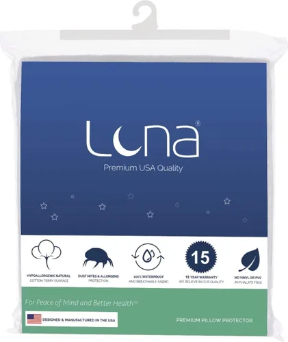 Luna King Size Premium - Protector de almohada impermeable con cremallera