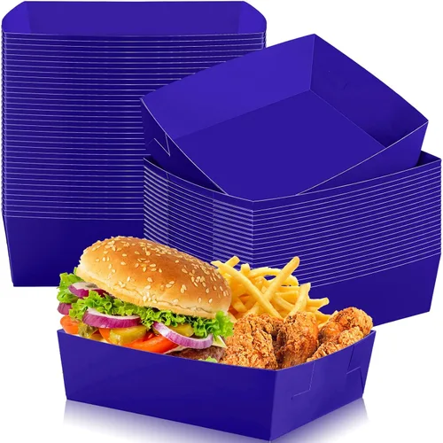 Vista 33 de Uiifan Bandejas de papel extra grandes de 5 libras desechables para comida, barco, nachos, bandejas para servir aperitivos, resistentes a la grasa