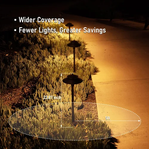 Vista 5 de LEONLITE 5CCT - Luces LED de camino de bajo voltaje, 12-24 V, 1800/2700/3000/4000/5000K, doble capa, CRI90, IP65 impermeable, iluminación