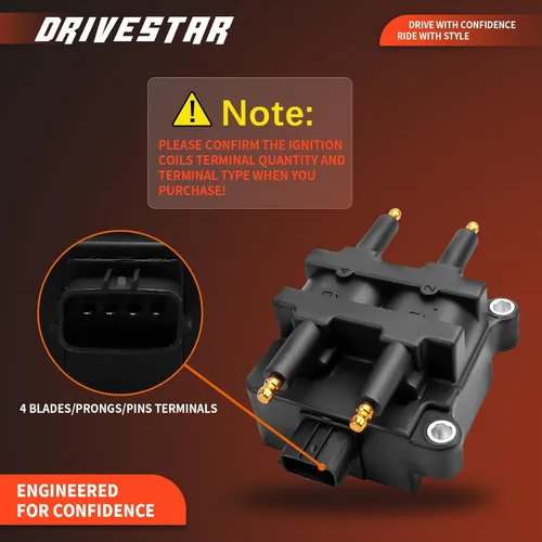 Vista 3 de DRIVESTAR Paquete de bobinas de encendido compatible con Subaru Outback Legacy 2000-2005, Impreza Forester 1999-2004, Baja 2.2L 2.5L 2004-2006