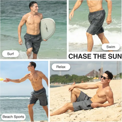 Vista 5 de Kanu Surf Men's Havana Swim Trunks (Regular & Extended Sizes)