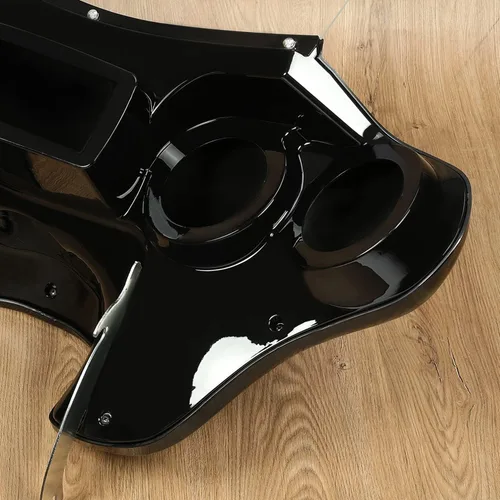 Vista 8 de HECASA Carenado delantero de murciélago compatible con Harley Davidson Heritage Softail Fat Boy Deluxe 1986-2015 con soporte de altavoz transparente