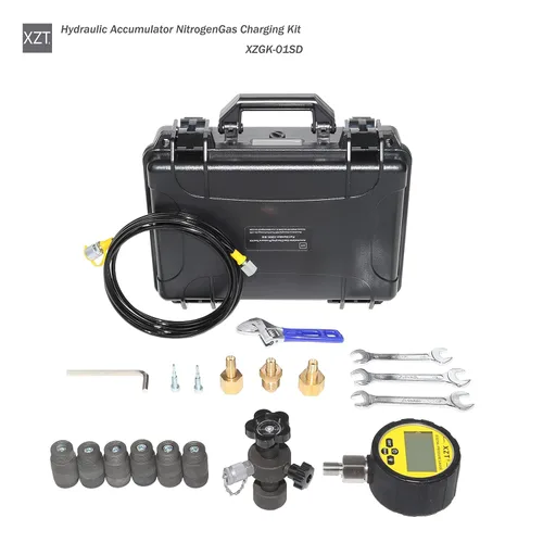 Vista 5 de XZT Sistema de carga de nitrógeno del acumulador hidráulico GK-01SD, kit de prueba de presión de nitrógeno, herramientas de carga de gas