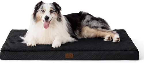 Vista 27 de Bedsure - Cama grande para perros para jaula - Camas planas y cómodas para mascotas con funda extraíble y lavable, alfombrilla ortopédica de espuma