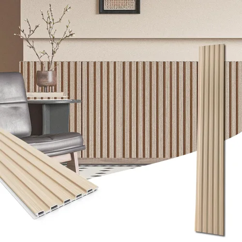 Vista 14 de Art3d WPC - Paneles de pared con listones, paquete de 8 unidades de 108 x 6 pulgadas, detalles de pared 3D para decoración de pared interior, sala