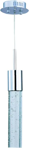 ET2 E22771-91PC Fizz IV Bubble Glass Cilindro Mini LED Lámpara de techo colgante, 1 luz 3 vatios, cromo pulido