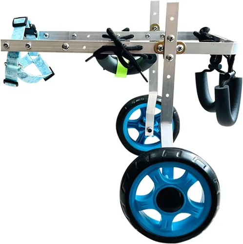 Lightweight Dog Wheelchair for Back Legs - Aluminum Frame Pet Rehabilitation Cart, 2-Wheel Design, Portable & Adjustable, Ideal for Disabled Dogs