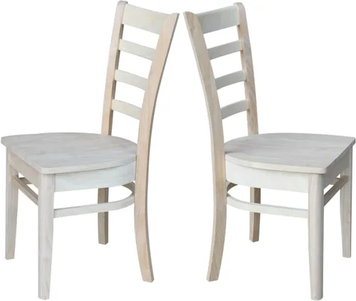 Vista 22 de IC International Concepts Juego de dos sillas auxiliares Emily, color nogal/carbón lavado