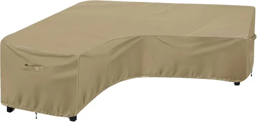 Vista 24 de OutdoorLines Funda seccional curvada impermeable para exteriores, resistente a los rayos UV, resistente al viento, para terraza, césped y patio