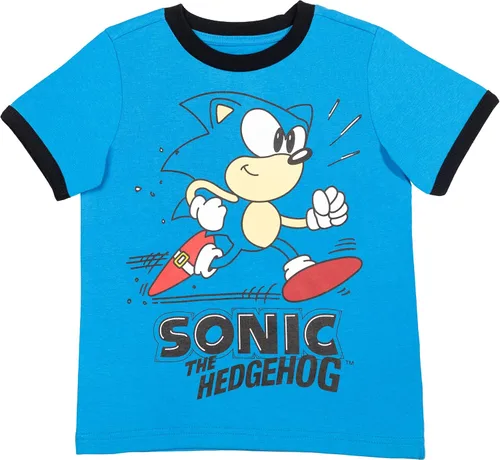 Vista 2 de SEGA Sonic The Hedgehog LittleBig Boys - Paquete de 3 camisetas gráficas