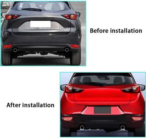 Vista 4 de Luces traseras súper brillantes lámpara de freno para M-azda CX-3 2016 2017 2018 2019 2020 Super brillante parachoques de coche reflector lámparas