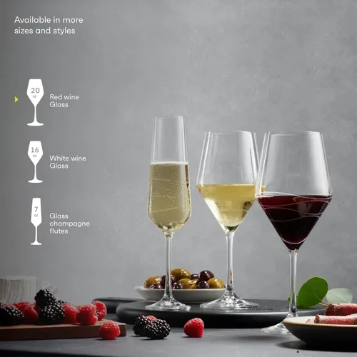 Vista 6 de MITBAK Juego de 4 copas de vino tinto Elegante juego de copas de vino de 20 onzas de tallo largo hecho de vidrio transparente Gran regalo