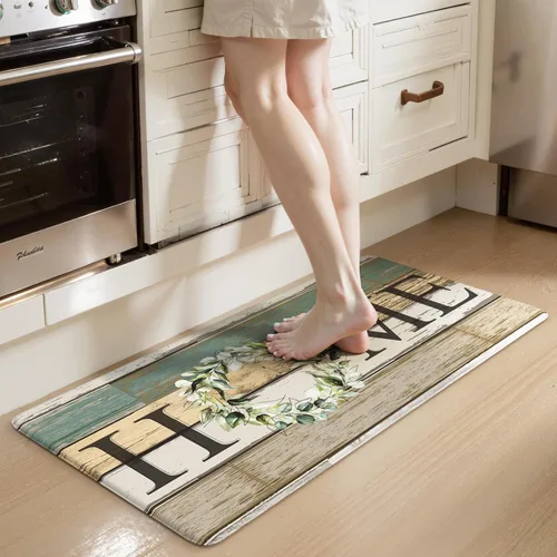 Vista 47 de KIMODE Tapete de Cocina Estilo Granja 2PCS Alfombras de Cocina Anti Fatiga Antideslizantes Impermeables Tapete de Piso de Cocina Acolchado Cómodo
