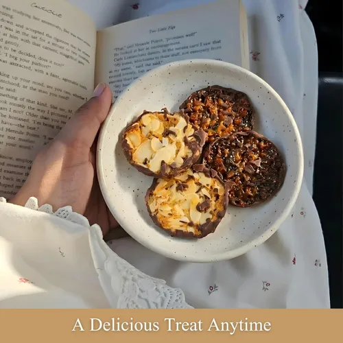 Vista 7 de ANDY ANAND CHOCOLATIER 24 galletas Florentines de chocolate negro con naranja y almendras, obleas finas, voladas desde Italia, hechas