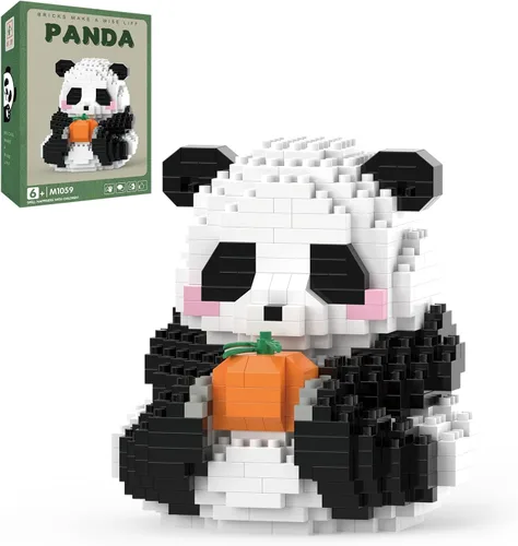 Vista 8 de Mini bloques de construcción, panda gateante, recuerdos de fiesta, micro bloques de juguete de panda para niños de 6, 7, 8, 9, 10+
