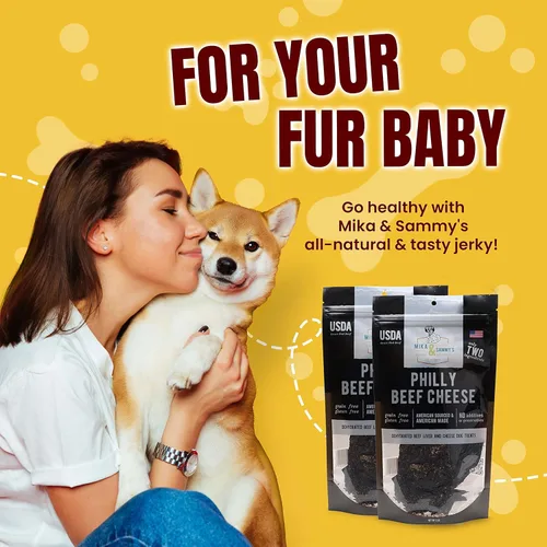Vista 2 de Mika & Sammy's Gourmet - Golosinas para perros de hígado de res hechas en los Estados Unidos (queso de res 5 onzas)