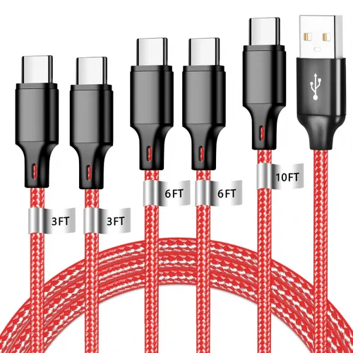 Vista 16 de cugunu Cable USB C a USB C, paquete de 5 cables de carga rápida de 60 W, 3 Negro