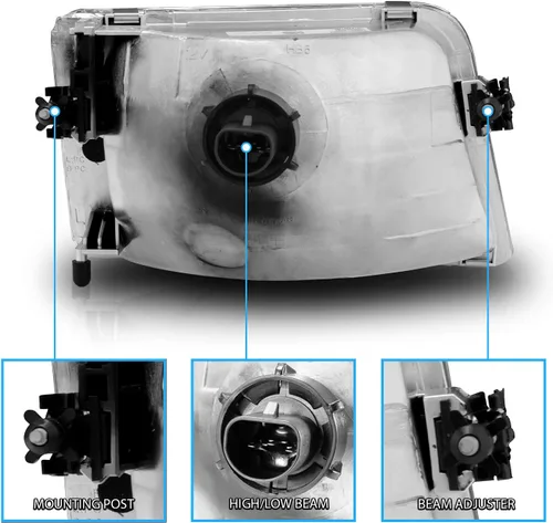 Vista 6 de AmeriLite Faros Halógenos de Repuesto y Conjunto de Esquina Para Camioneta Ford Ranger 93-97 - Lado del Pasajero y del Conductor, Conjunto de Luces