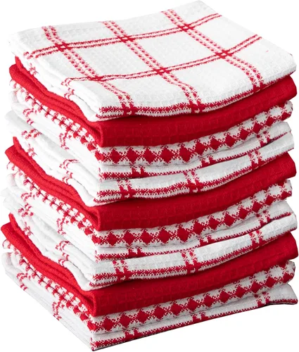 Vista 19 de T-Fal Paños de Cocina Premium con Textura de Waffle: Altamente Absorbentes, Súper Suaves y Duraderos - 100% Algodón, 12"x13" Toalla Plana