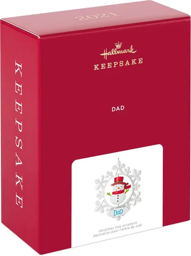 Vista 3 de Hallmark Keepsake Adorno navideño 2021, copo de nieve para papá